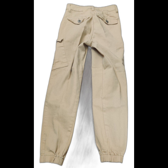 Lilac Sunset size 3/4 Beige Khaki color carpenter pants elastic hem - Picture 3 of 4